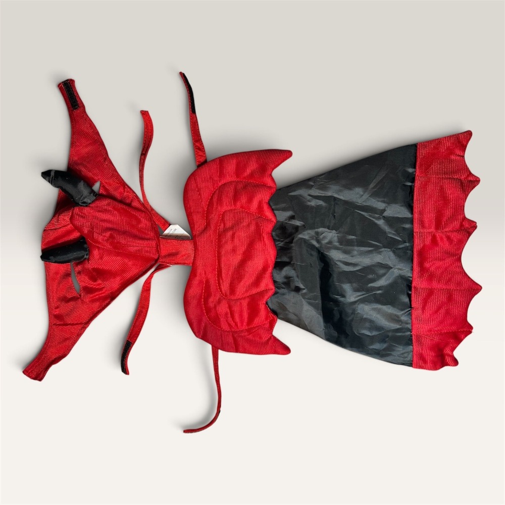 Forum Novelties Red Black Devil Pet Costume Horns Wings Medium Large 64858